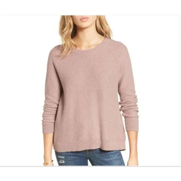 Madewell Province Crossback Sweater Pink Knit Size Medium Classic Neutral - Picture 1 of 12